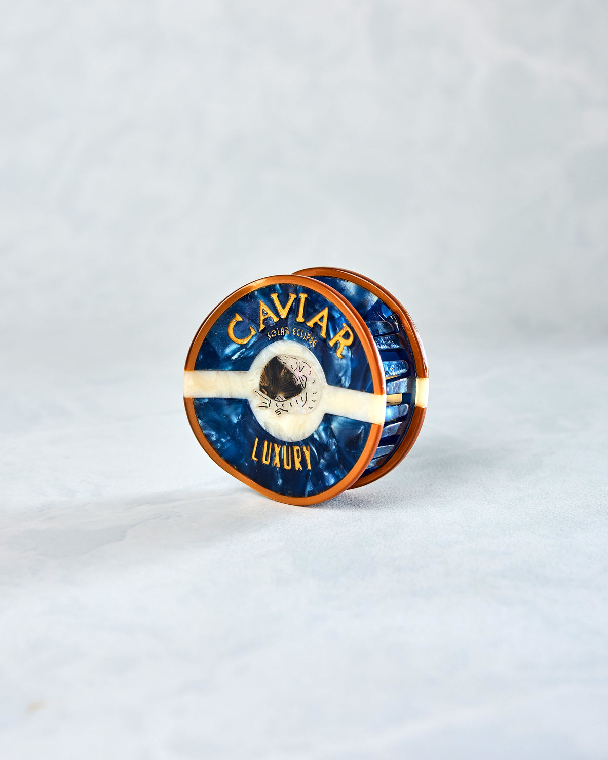 Blue - Hand Painted Caviar Claw Hair Clip - Solar Eclipse