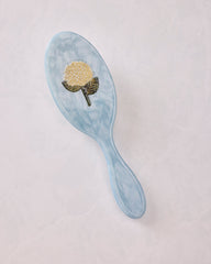 Blue Combo - Hand Painted Hydrangea Amazing Hair Day Brush - Solar Eclipse