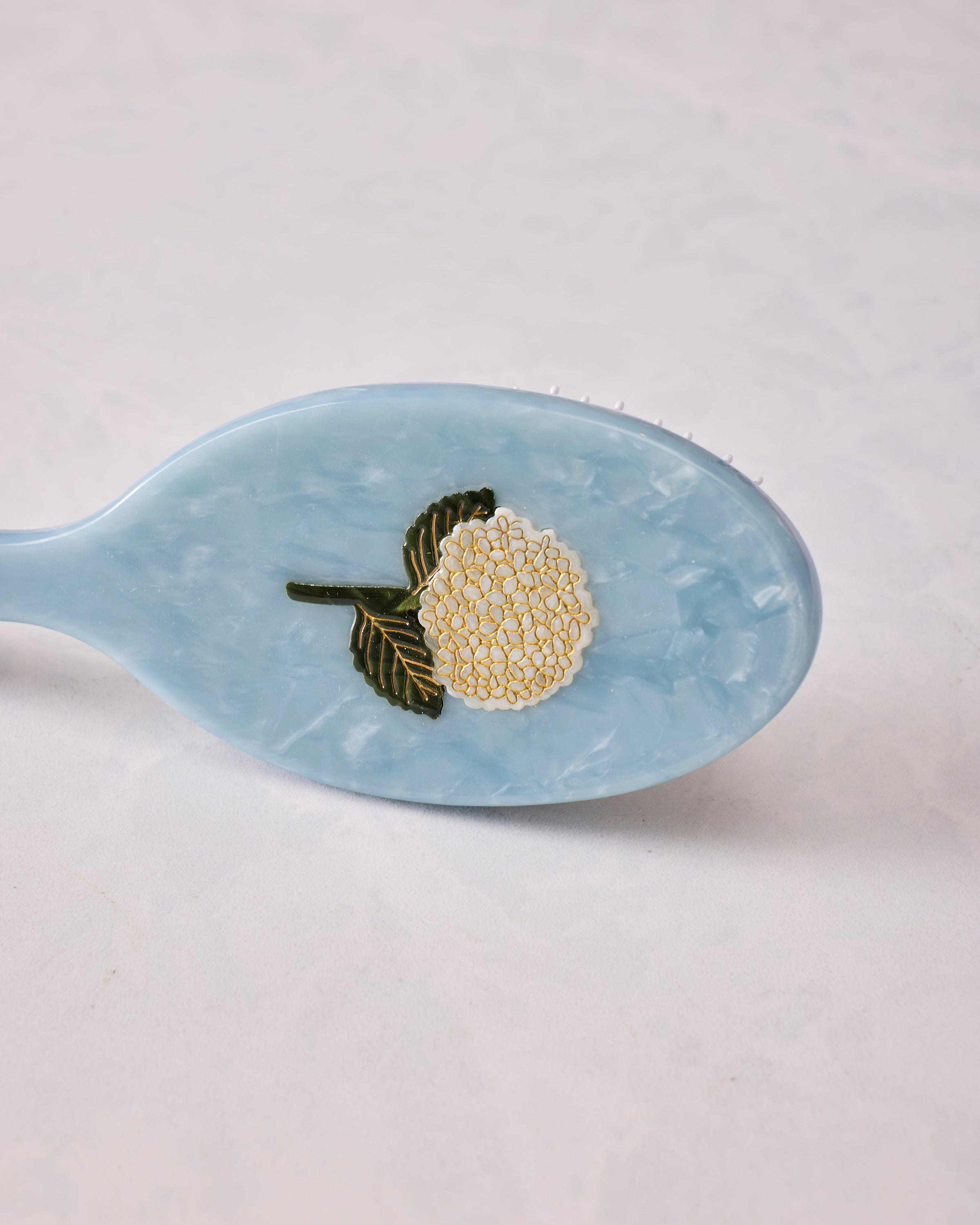 Blue Combo - Hand Painted Hydrangea Amazing Hair Day Brush - Solar Eclipse