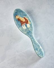 Blue Combo - Hand Painted Horse Amazing Hair Day Brush - Solar Eclipse