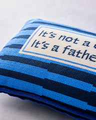 Blue Multi - Father Figure Needlepoint Pillow - Furbish Studio