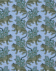 Bagheera - Peel & Stick Wallpaper - Ice Blue