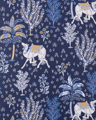Camel's Courtyard - Peel & Stick Wallpaper - Navy
