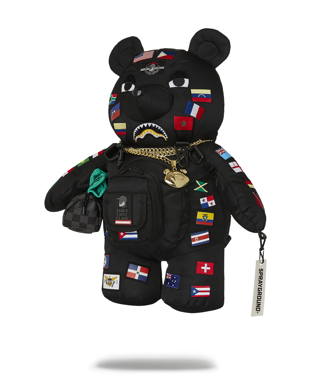 JAMES FIRST CLASS GLOBAL FLAGS MONEYBEAR BACKPACK